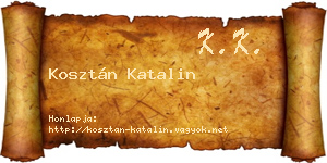 Kosztán Katalin névjegykártya